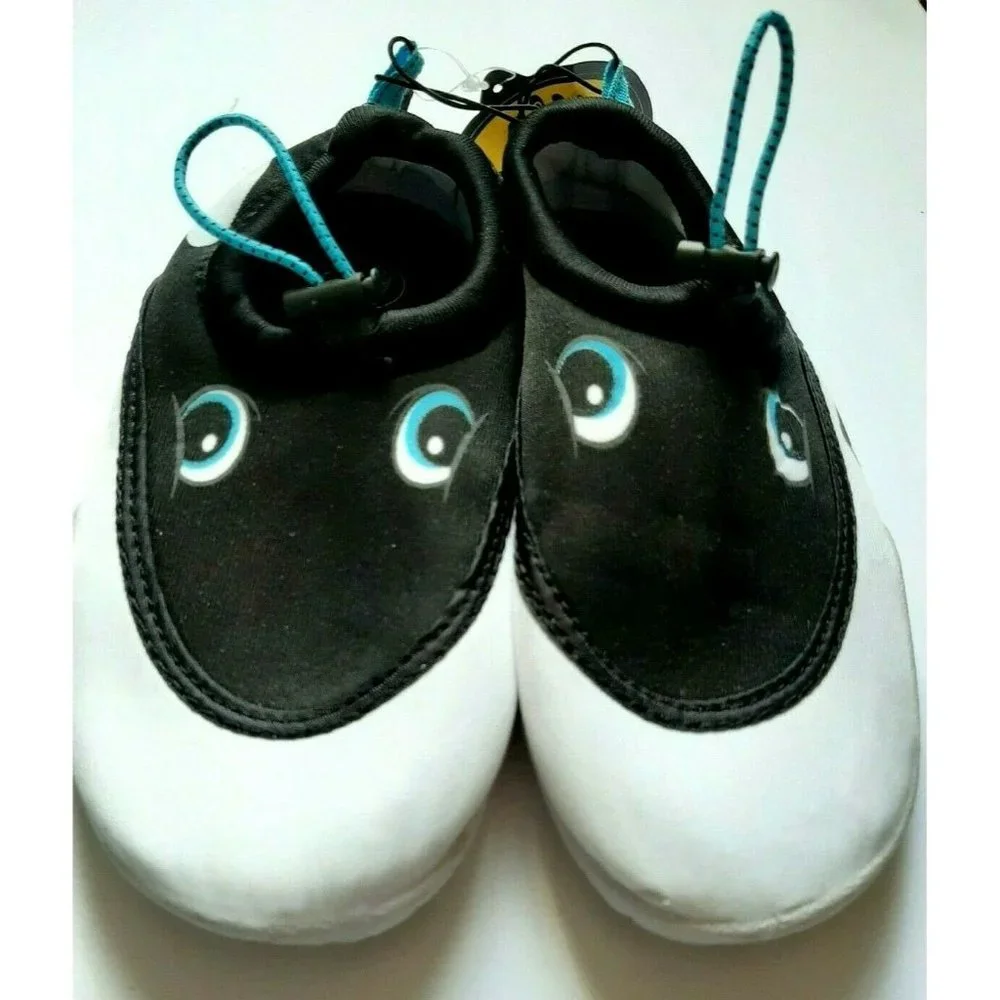 Water Shoes Size 2 Child's Body Glove Black Blue Eyes NWT